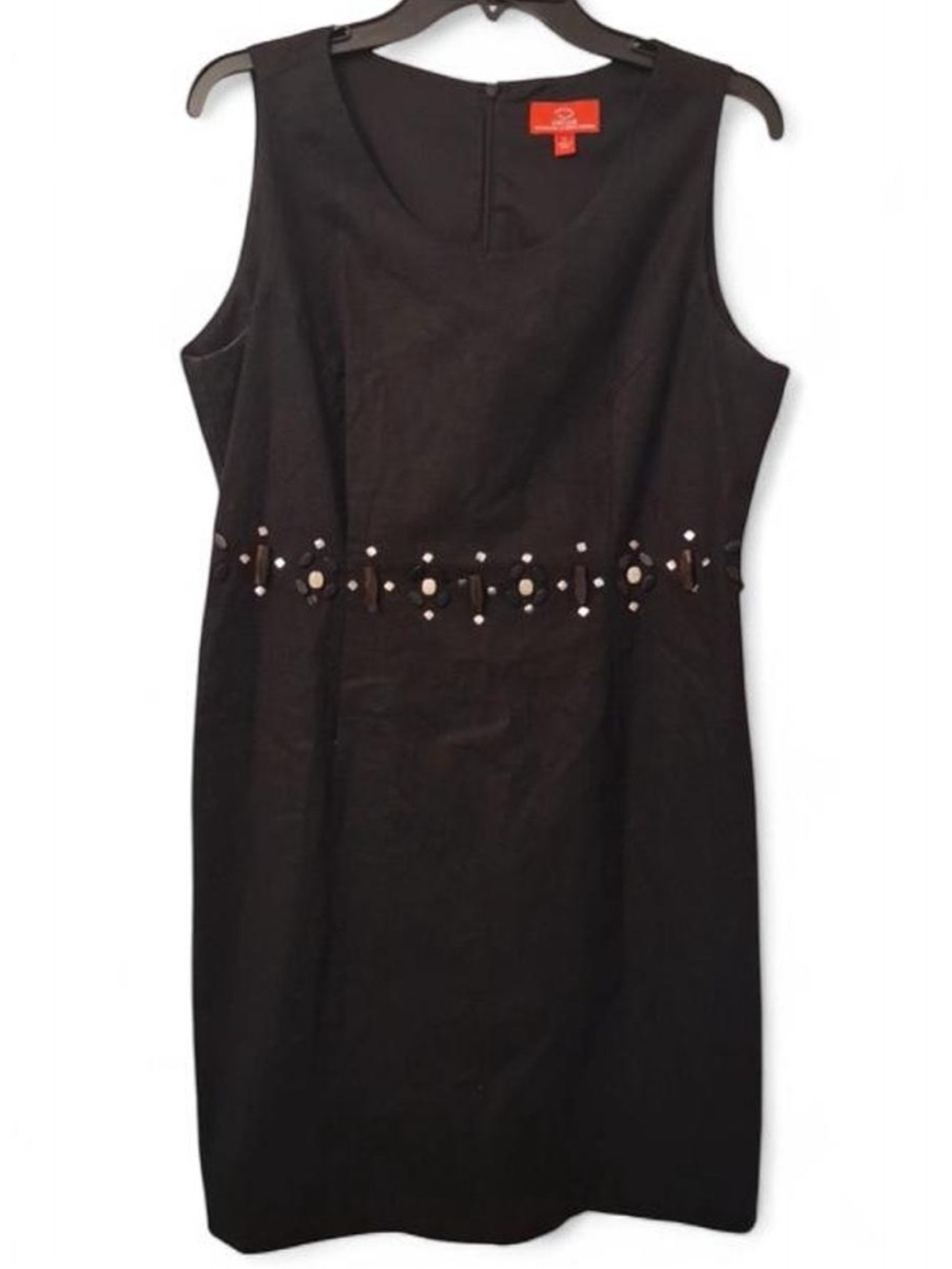Vintage Oscar de la Renta sleeveless black linen-blend sheath dress